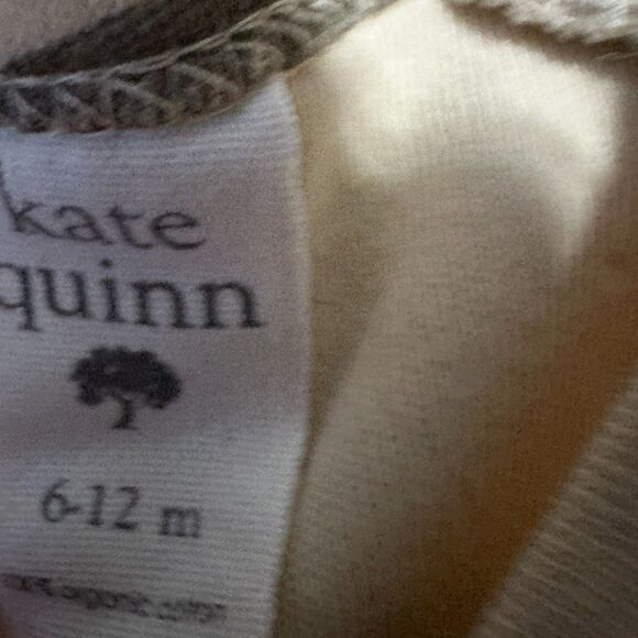 Kate Quinn Baby Boys 6-12 Months Long Sleeve Bodysuit Football Tan Cotton - Picture 2 of 3